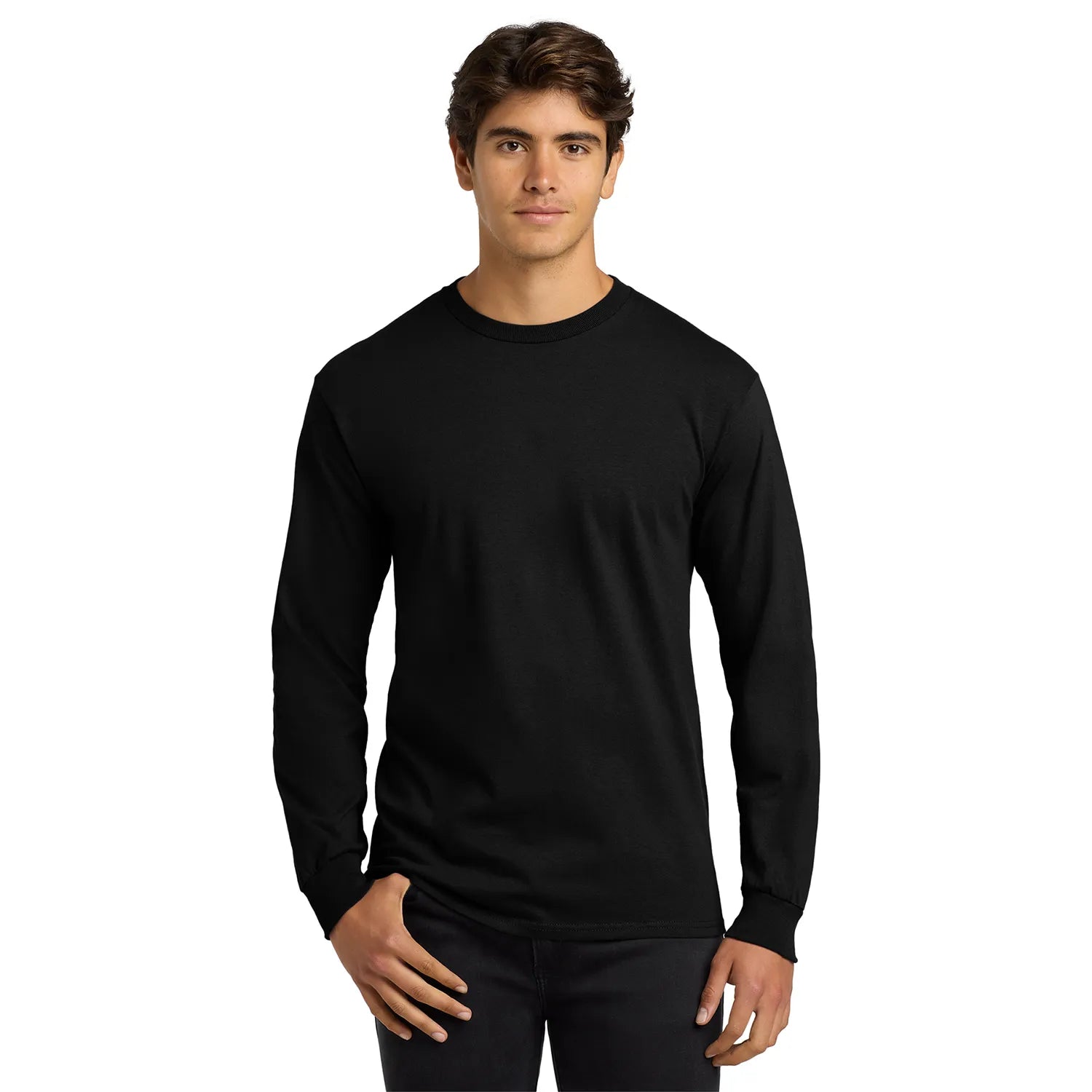 Gildan Ultra Cotton 100% US Cotton Long Sleeve T-Shirt Decorated - Black