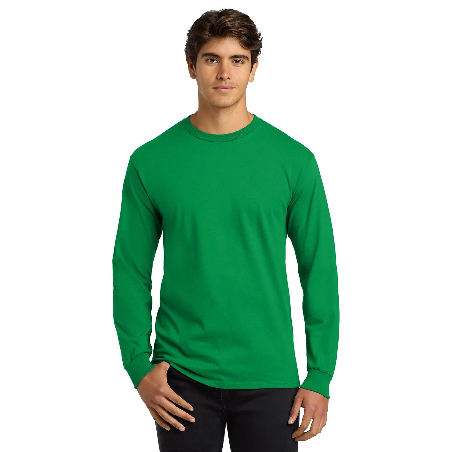 Gildan Ultra Cotton 100% US Cotton Long Sleeve T-Shirt Decorated - Irish Green