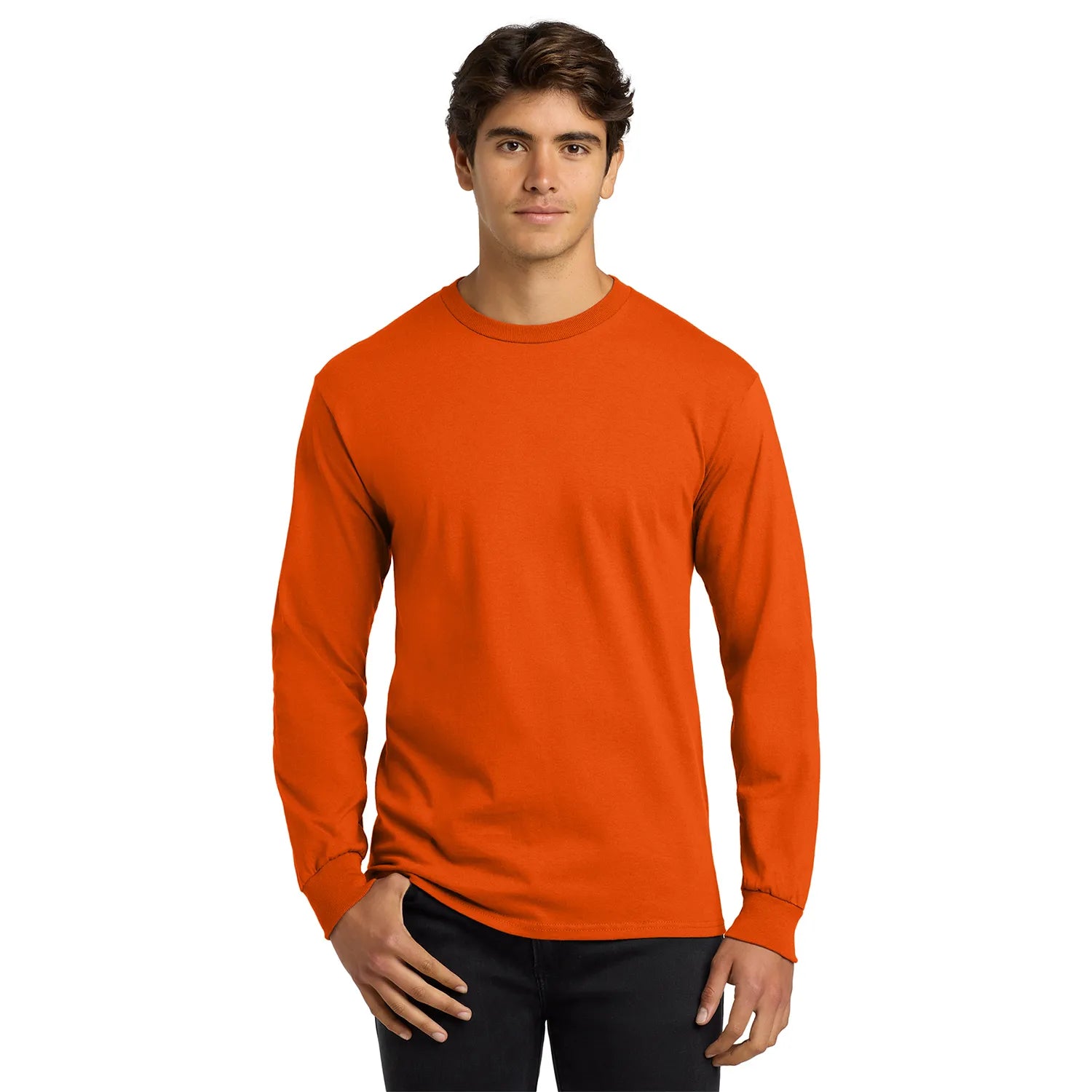 Gildan Ultra Cotton 100% US Cotton Long Sleeve T-Shirt Decorated - Orange