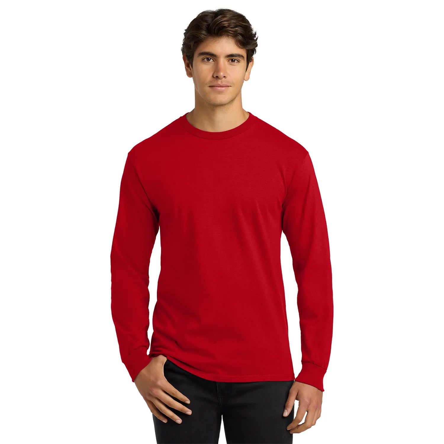 Gildan Ultra Cotton 100% US Cotton Long Sleeve T-Shirt Decorated - Red
