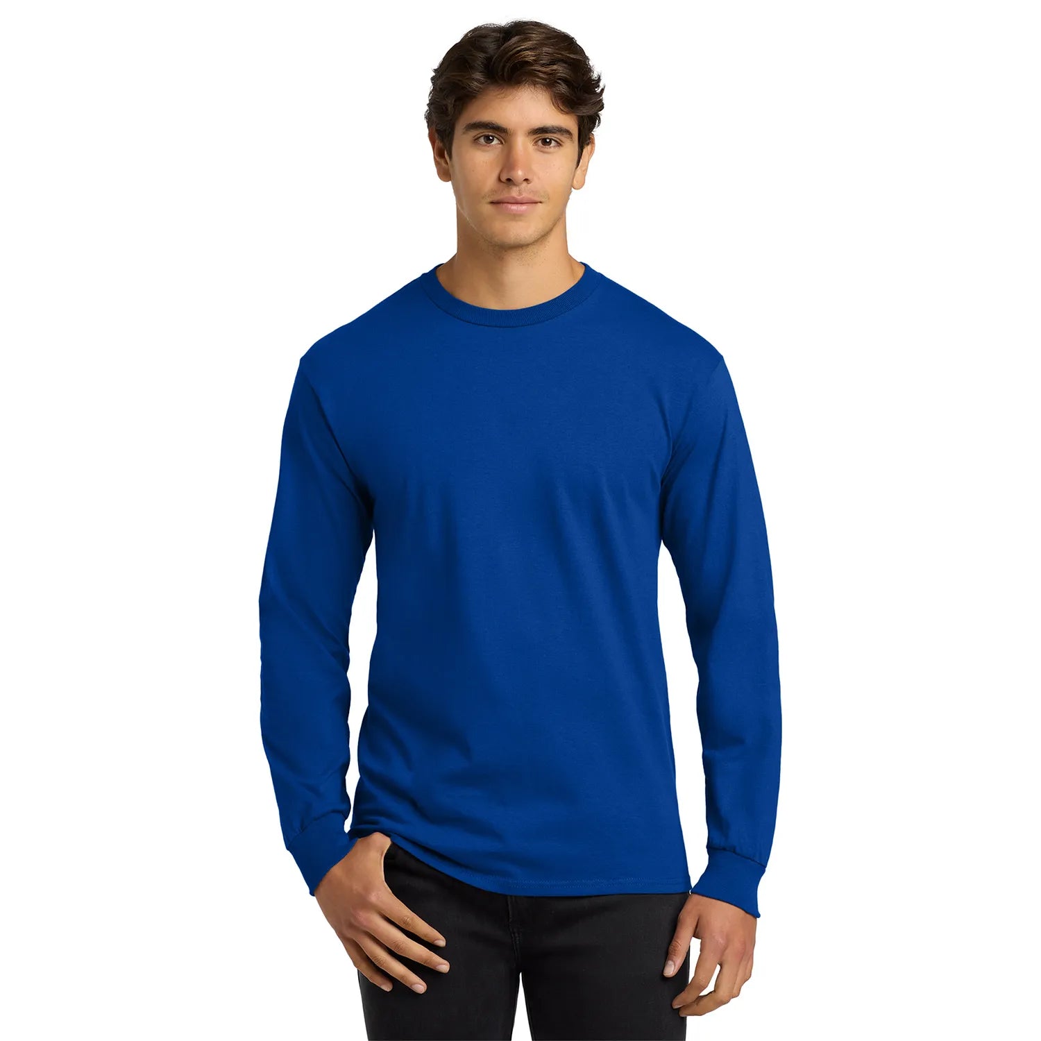 Gildan Ultra Cotton 100% US Cotton Long Sleeve T-Shirt Decorated - Royal Blue