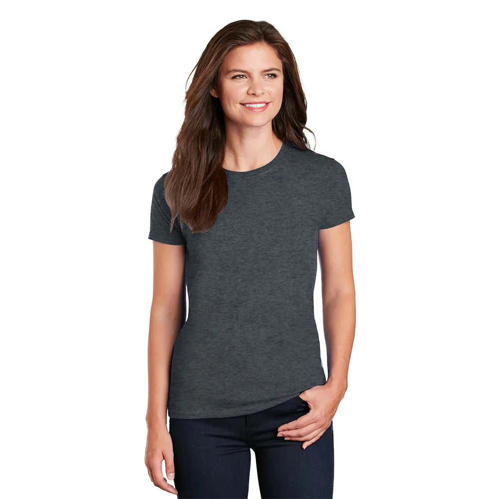 Gildan Women's Ultra Cotton 100% US Cotton T-Shirt Decorated - Dark Grey Heather