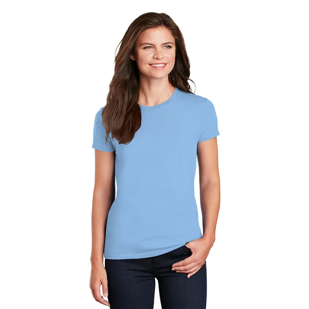 Gildan Women's Ultra Cotton 100% US Cotton T-Shirt Decorated - Light Blue