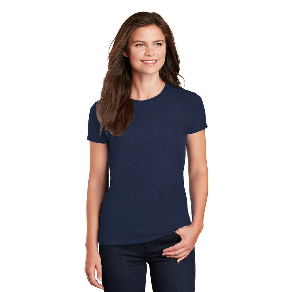 Gildan Women's Ultra Cotton 100% US Cotton T-Shirt Decorated - Navy Blue