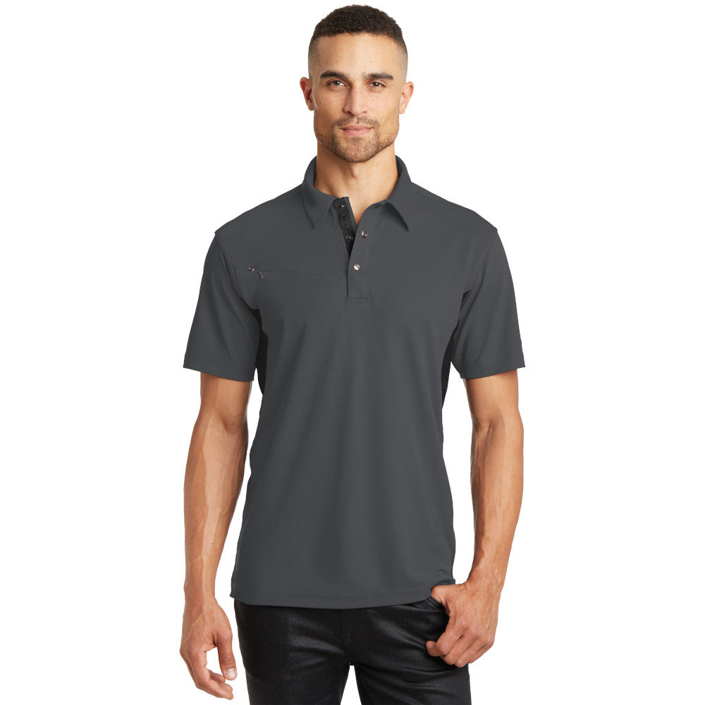 OGIO - Accelerator Embroidered Polo - Diesel Grey/Blacktop Black (PMS 7540C)