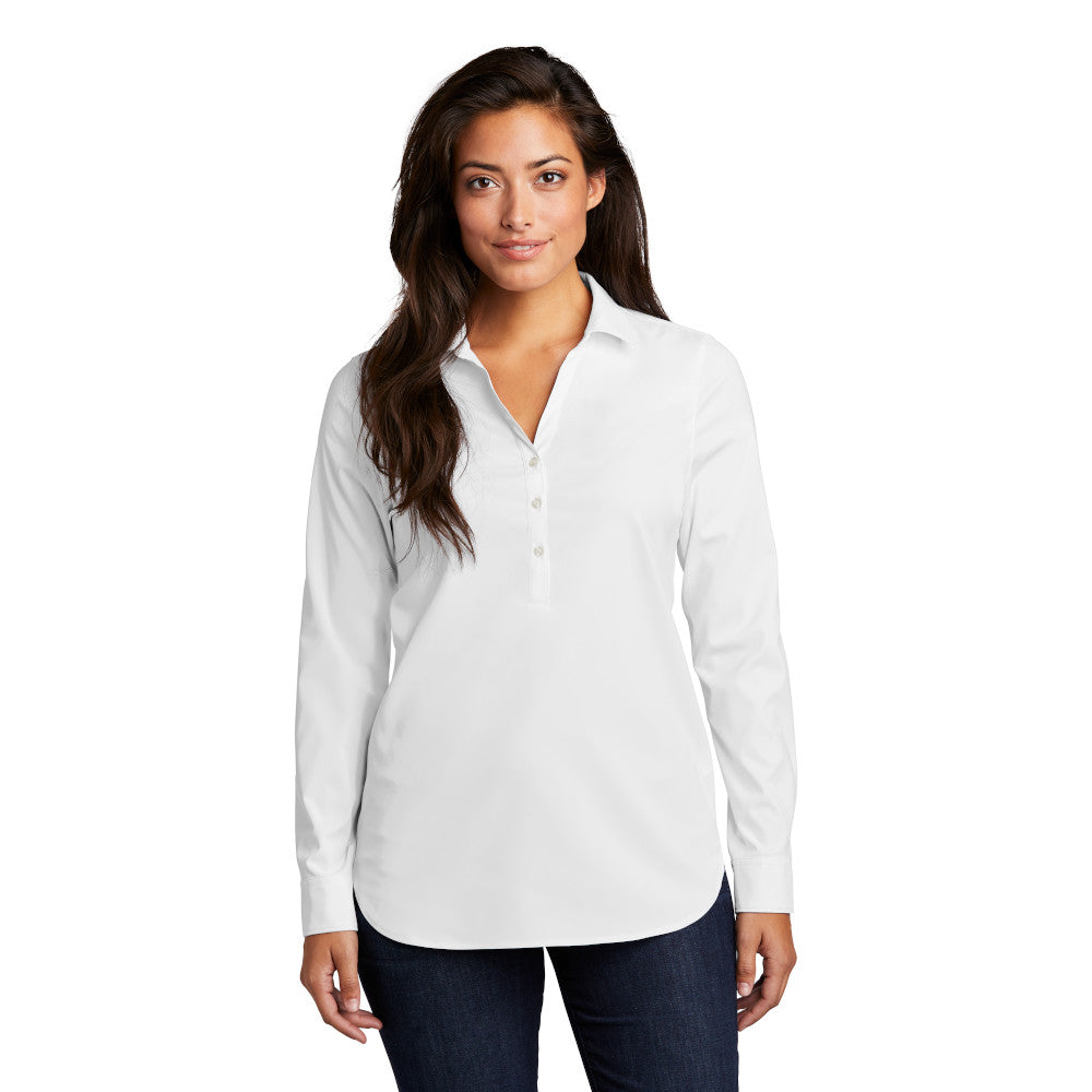 Port Authority Women's City Stretch Tunic Embroidered - White