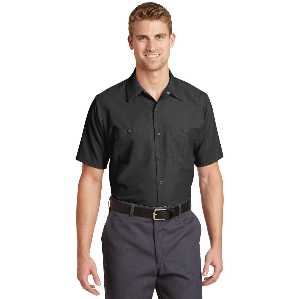 Red Kap Short Sleeve Industrial Work Shirt Embroidered - Charcoal Grey (PMS 7540C)