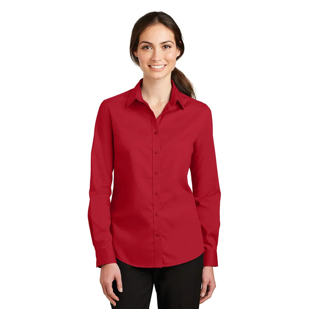 Port Authority Women's SuperPro Twill Shirt Embroidered - True Blue (PMS 654C)