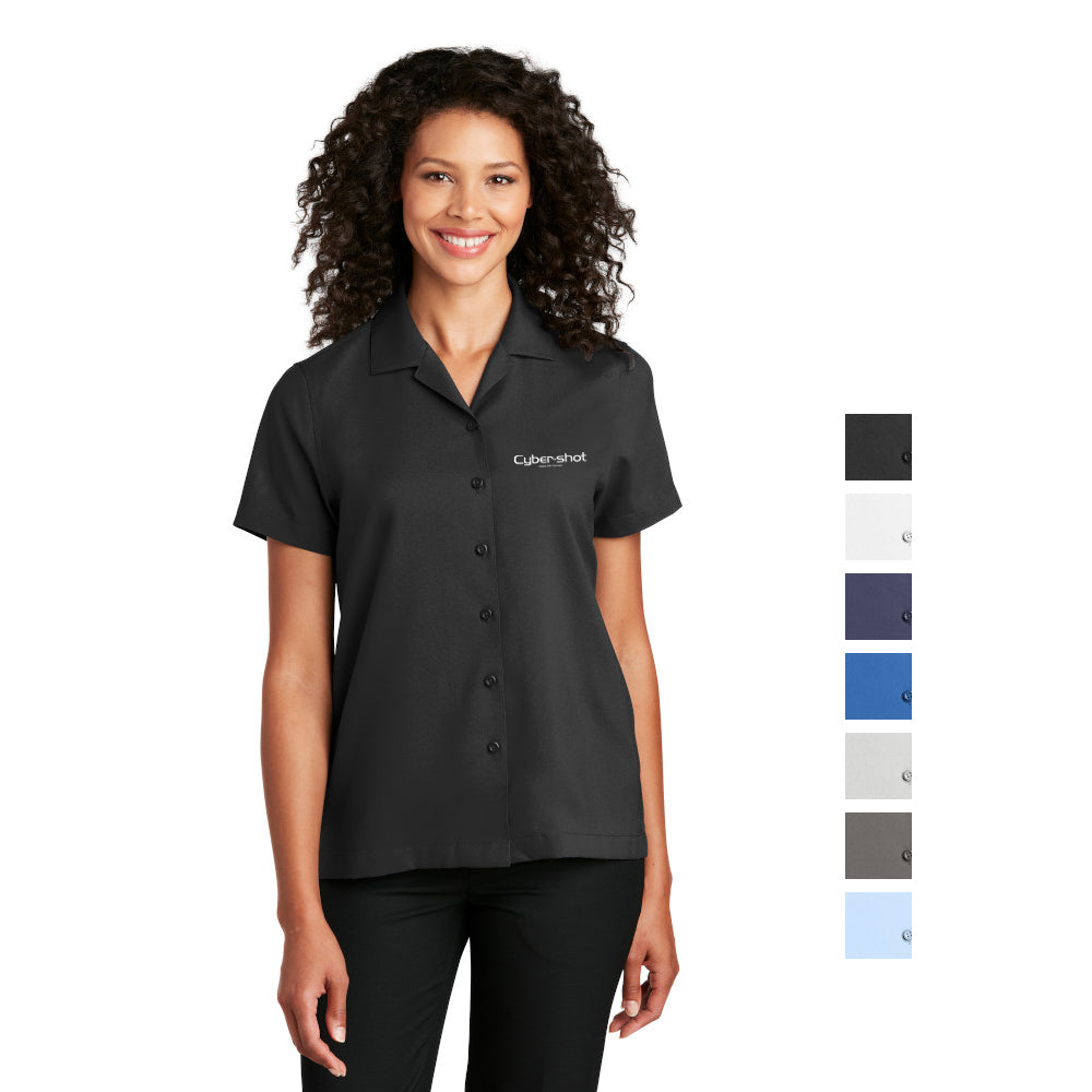 Port Authority Port Authority Women's Short Sleeve Performance Staff Shirt Embroidered – Black