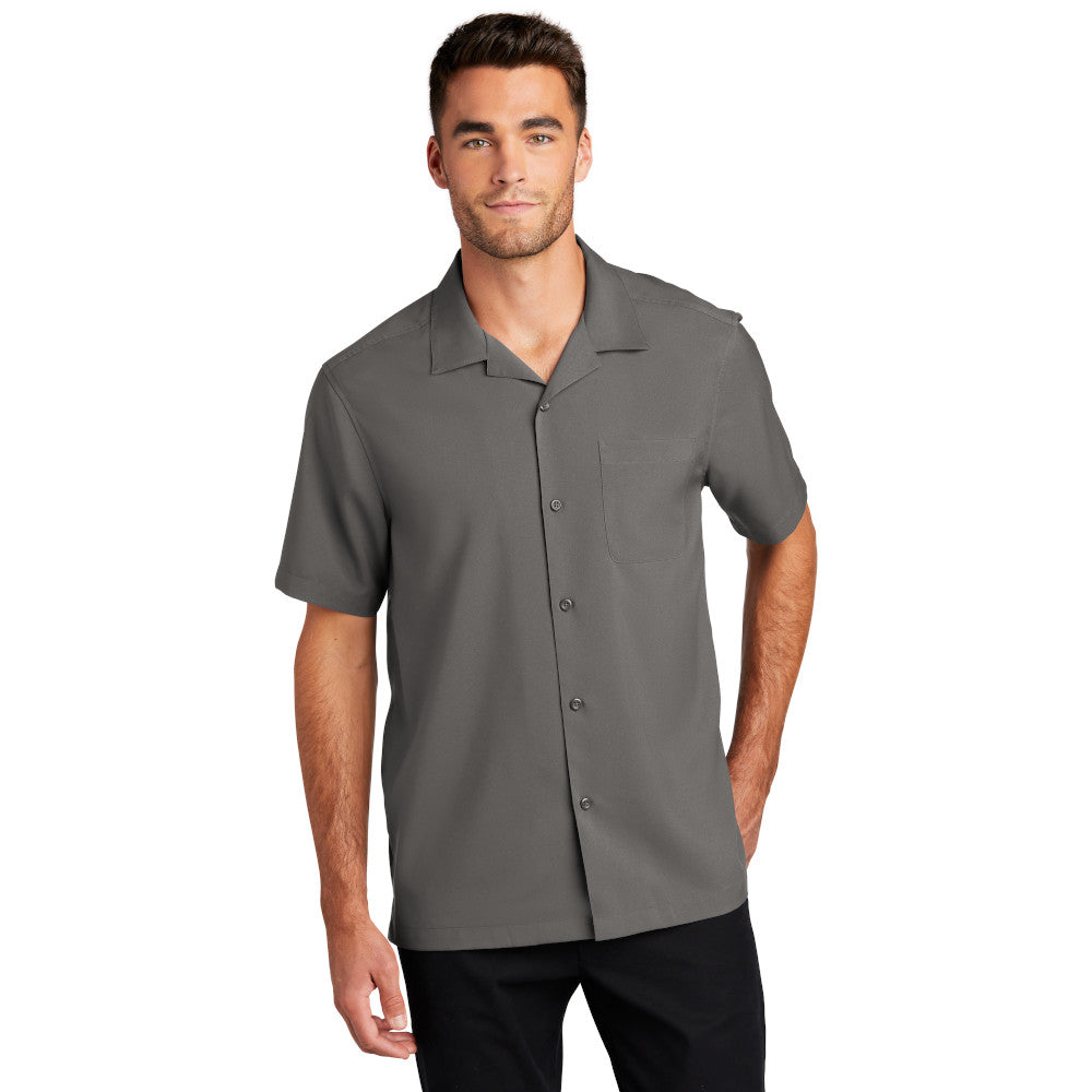 Port Authority Short Sleeve Performance Staff Shirt Embroidered – Silver Grey
