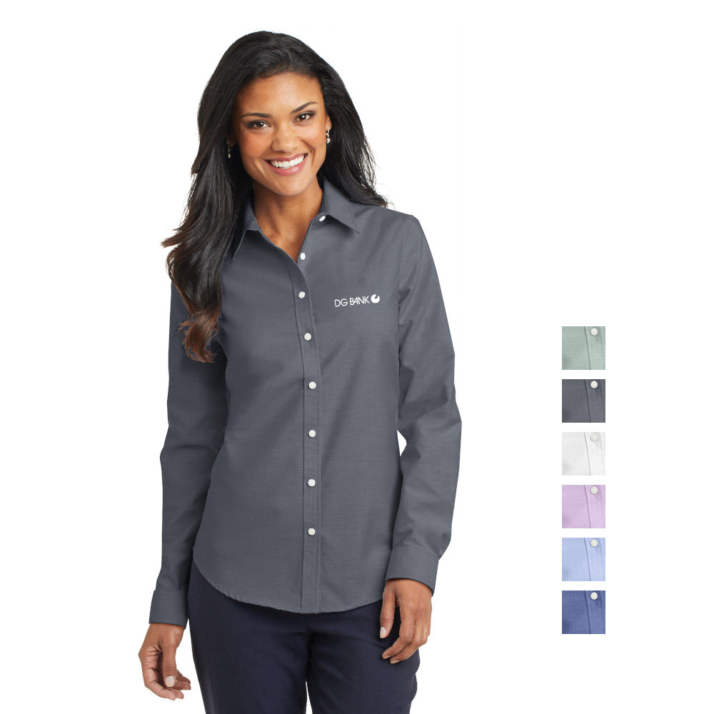 Port Authority Port Authority Women's SuperPro Oxford Shirt Embroidered – Black