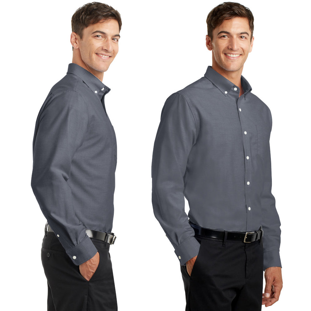 Port Authority SuperPro Oxford Shirt Embroidered – Gusty Grey