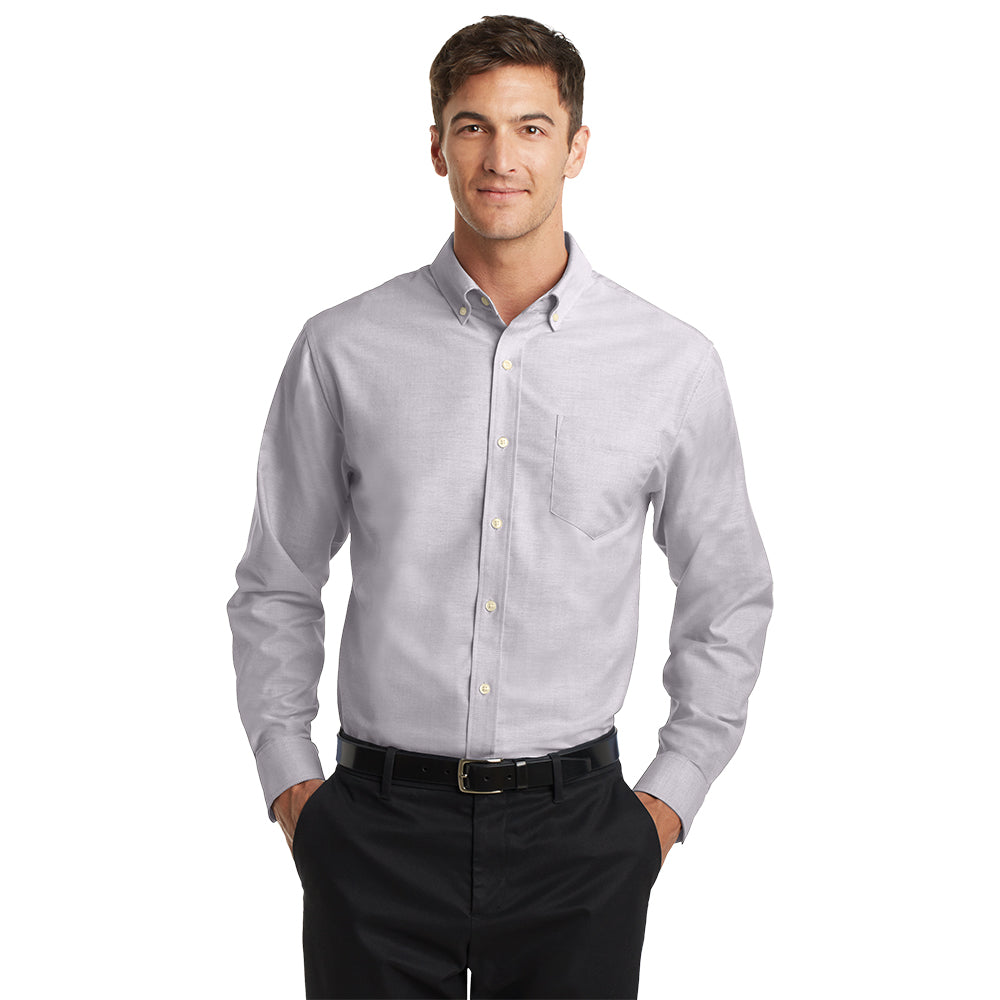 Port Authority SuperPro Oxford Shirt Embroidered – Navy Blue