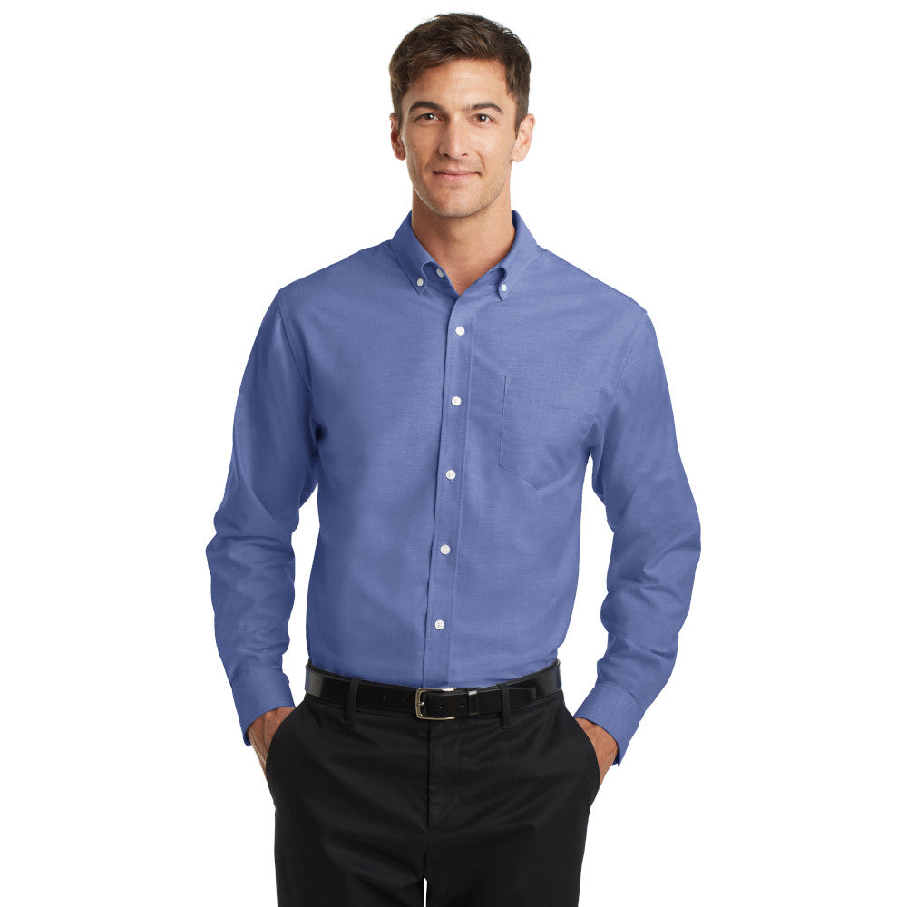 Port Authority SuperPro Oxford Shirt Embroidered – Oxford Blue