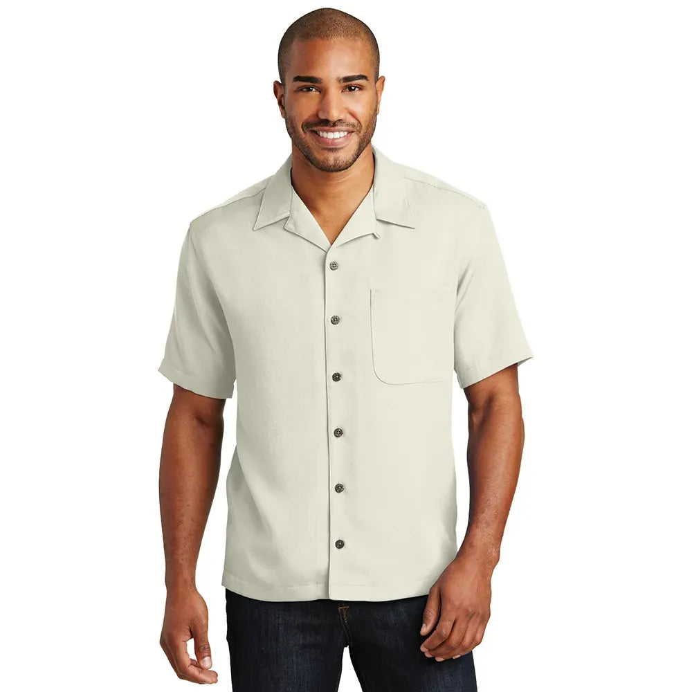 Port Authority Easy Care Camp Shirt Embroidered – Ivory White