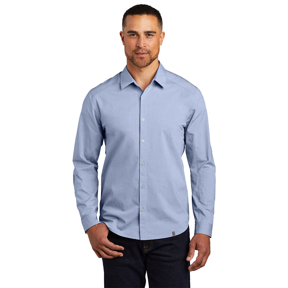 OGIO Commuter Woven Shirt Embroidered – Metal Blue Heather