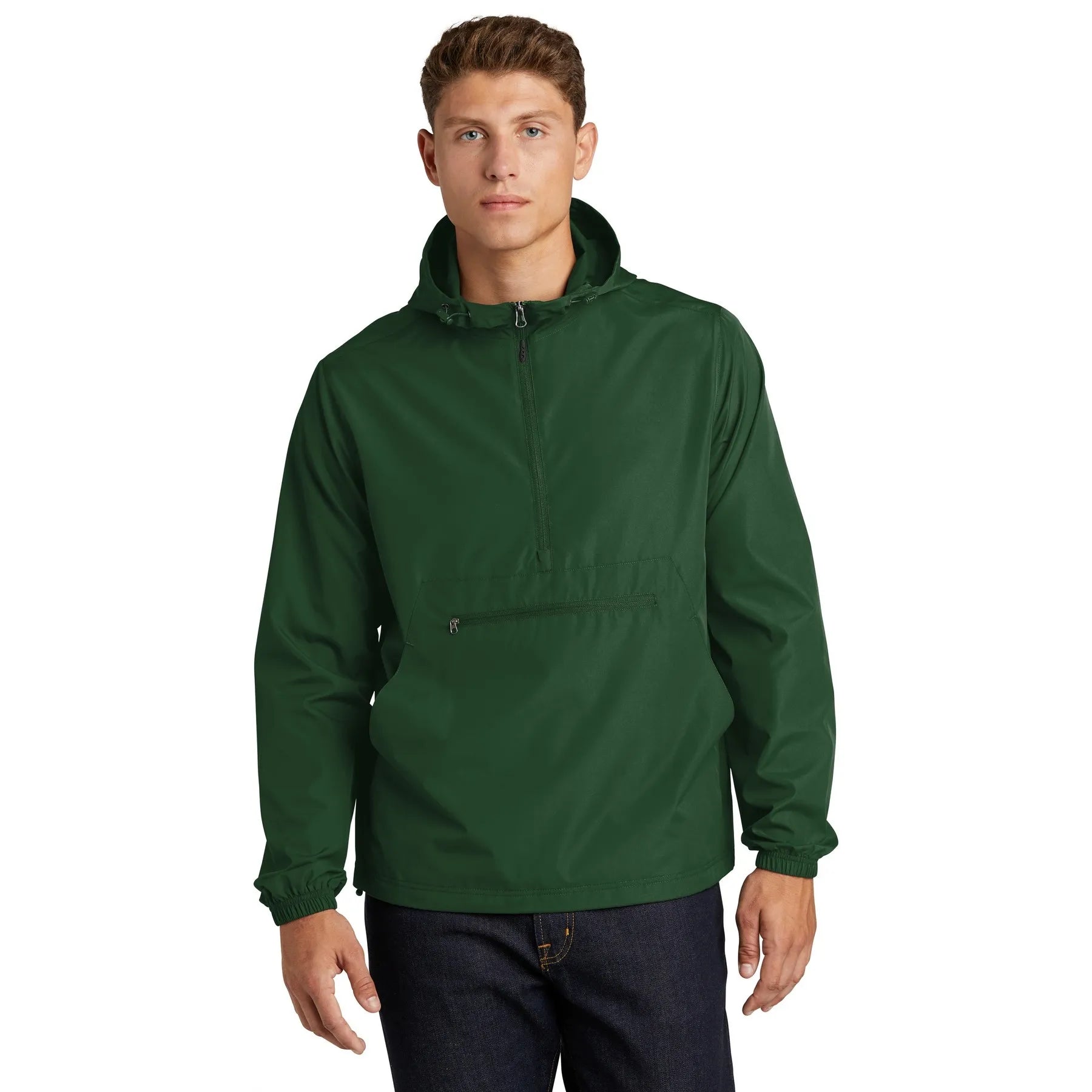 Sport-Tek Packable Anorak Embroidered – Forest Green