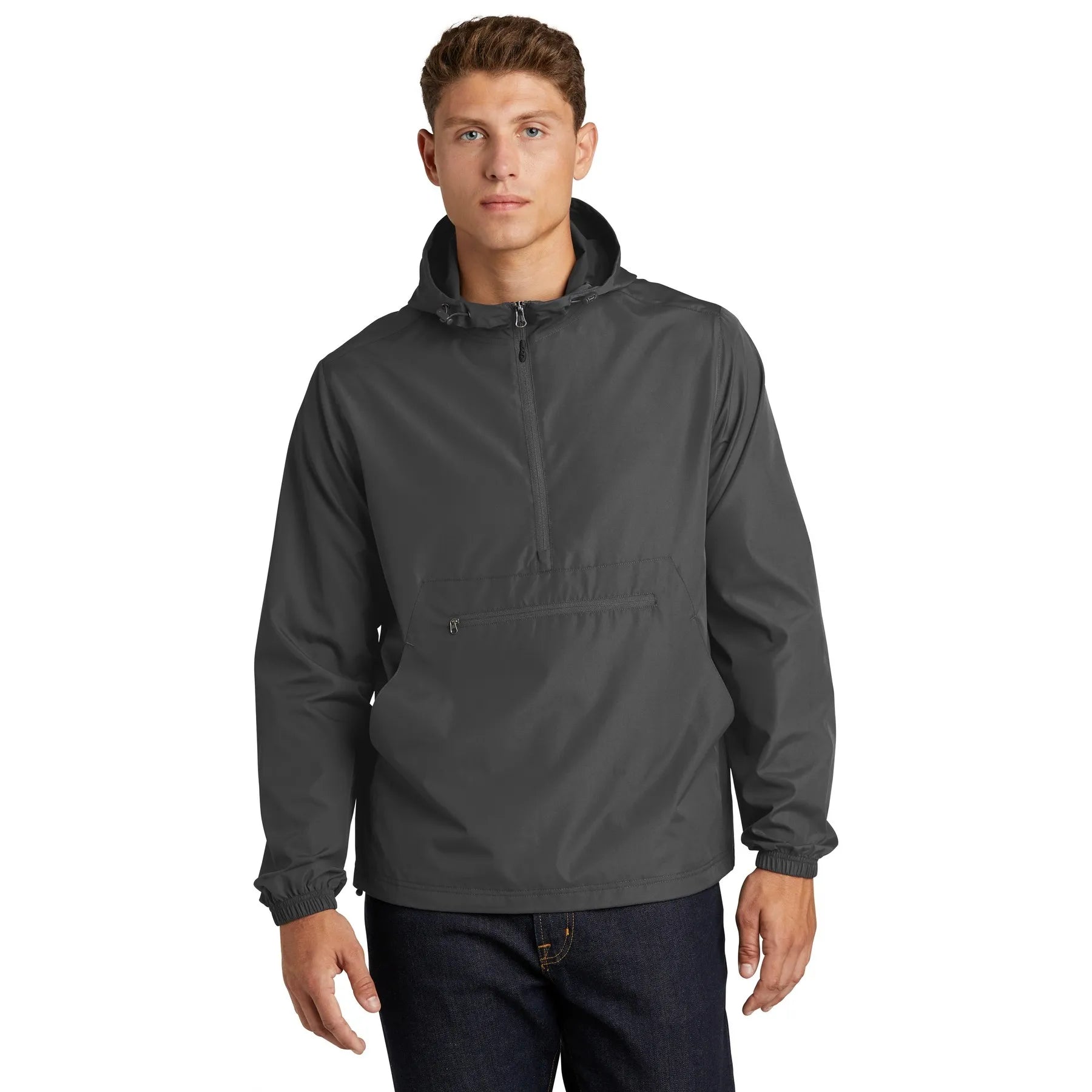 Sport-Tek Packable Anorak Embroidered – Graphite Grey