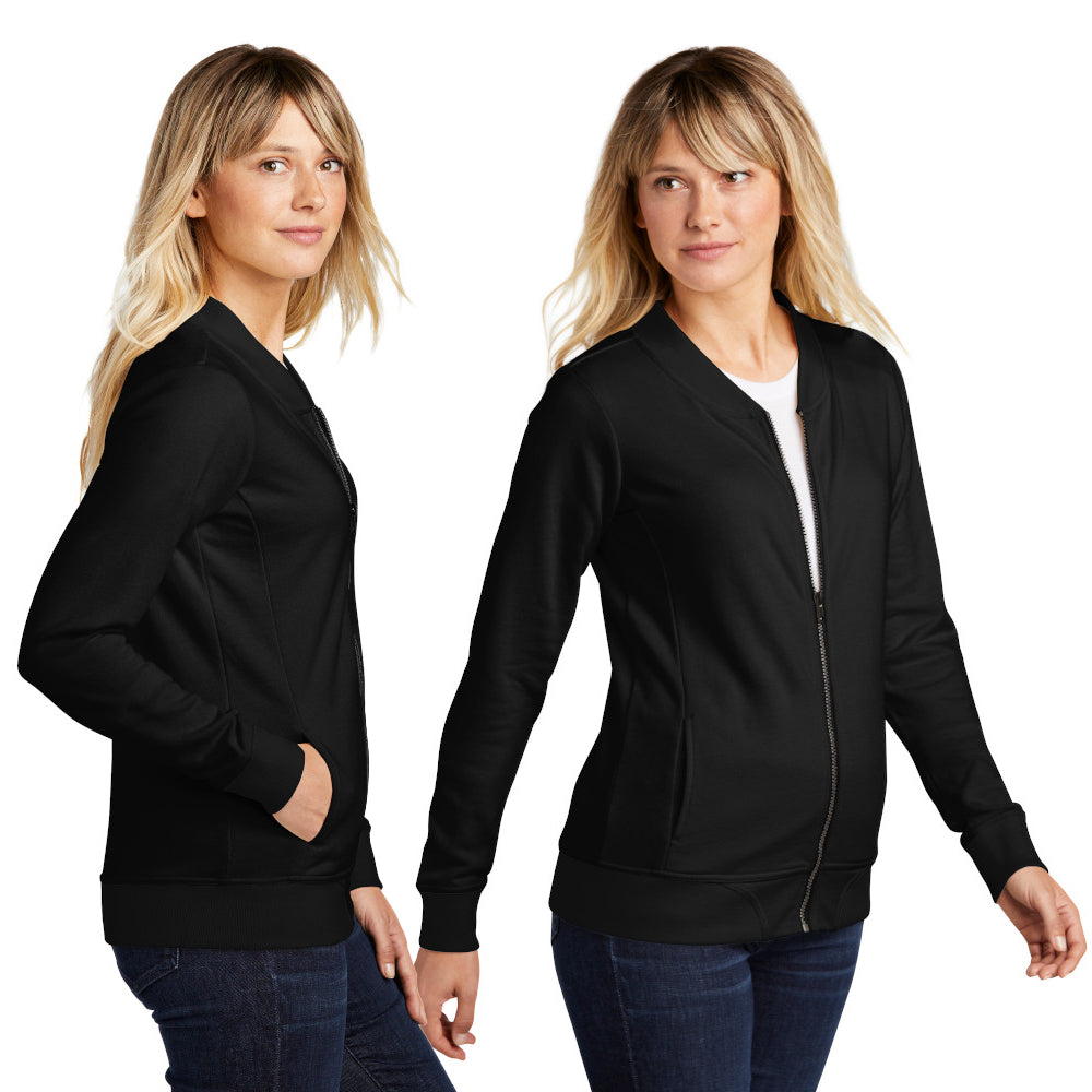 Sport-Tek Sport-Tek Women's Lightweight French Terry Bomber Embroidered – Ecru White