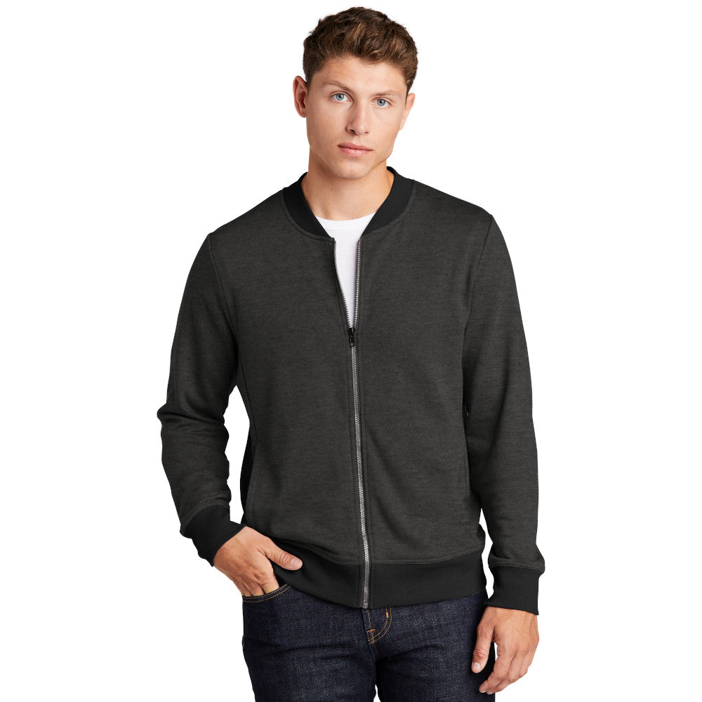 Sport-Tek Lightweight French Terry Bomber Embroidered – Heather Black