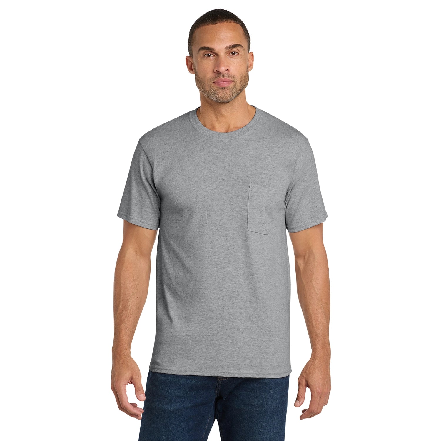 Port & Co Decorated Core Cotton Pocket Tee