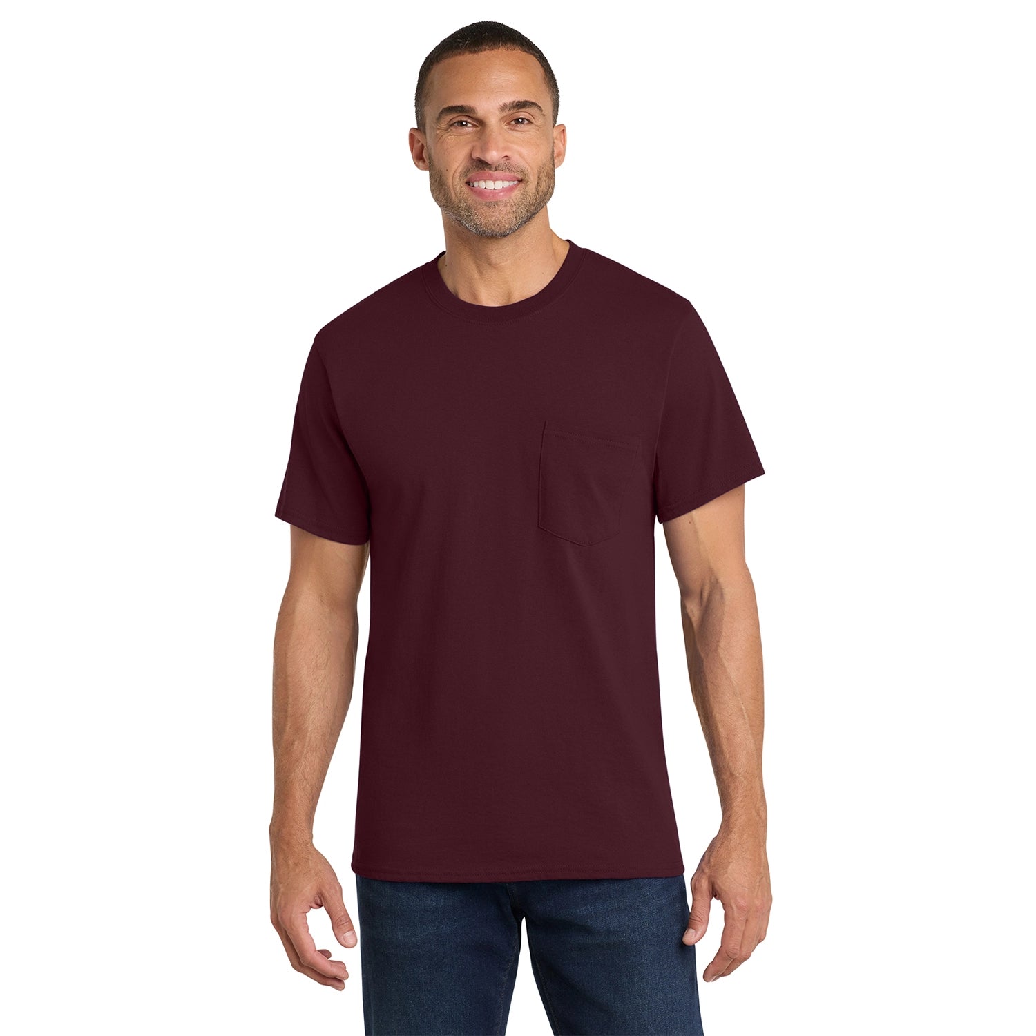 Port & Co Decorated Core Cotton Pocket Tee