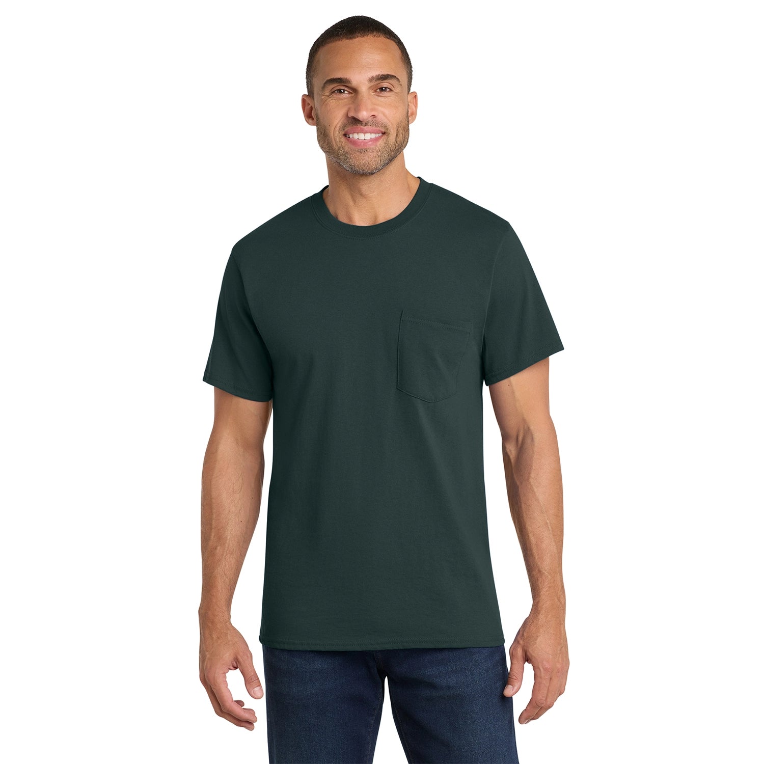 Port & Co Decorated Core Cotton Pocket Tee