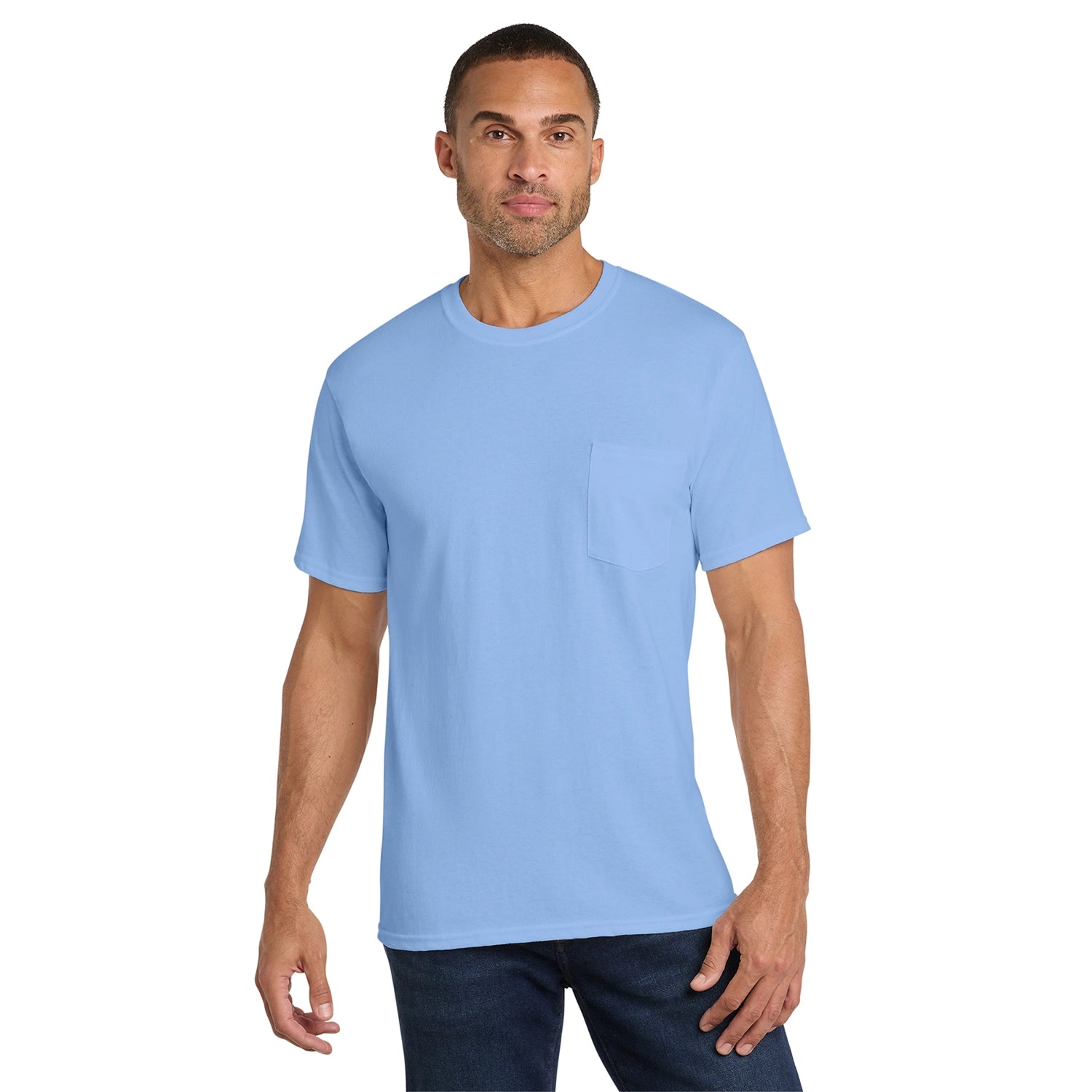Port & Co Decorated Core Cotton Pocket Tee