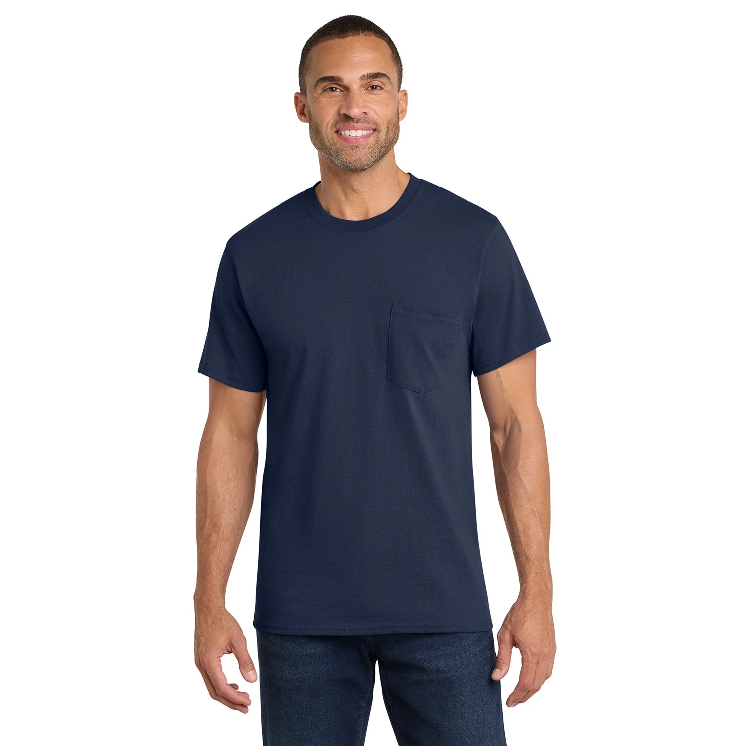 Port & Co Decorated Core Cotton Pocket Tee