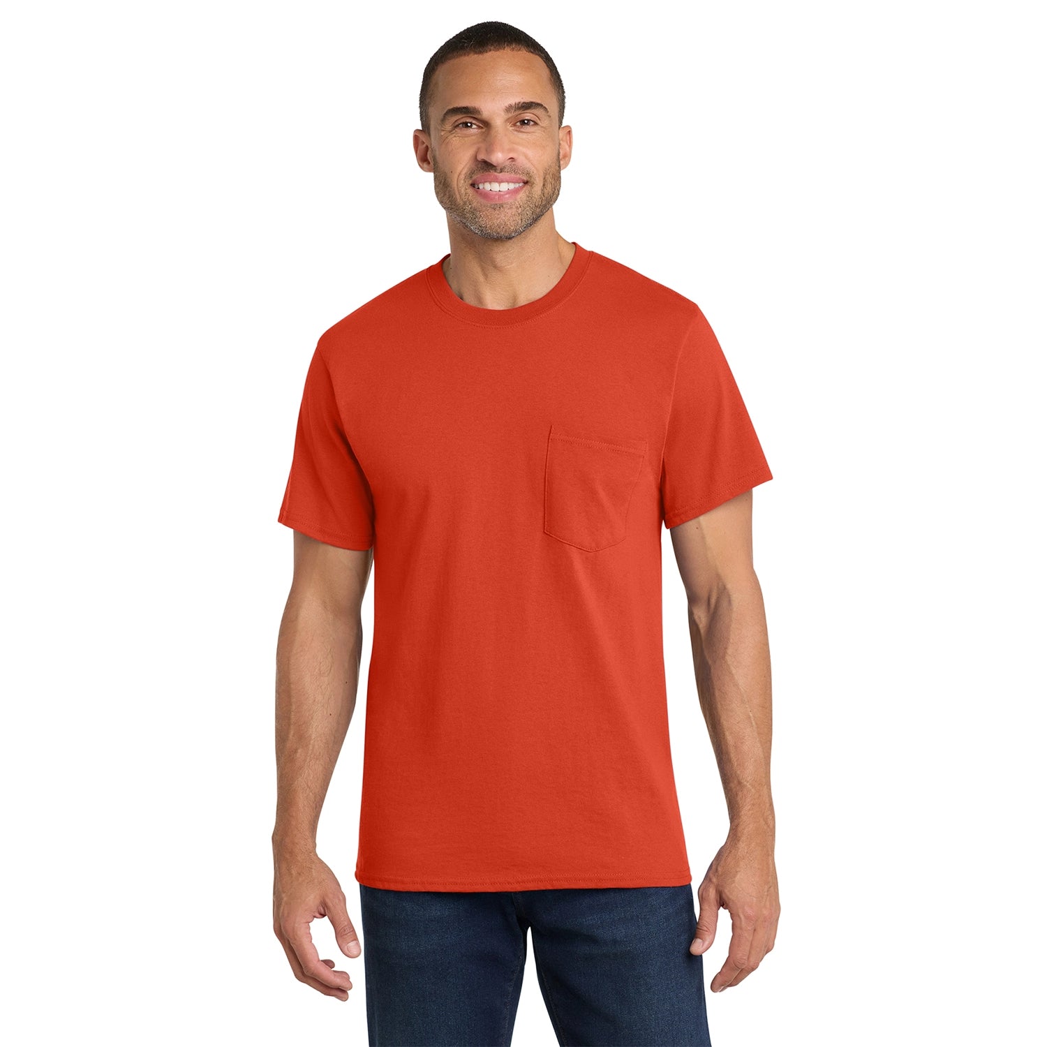 Port & Co Decorated Core Cotton Pocket Tee