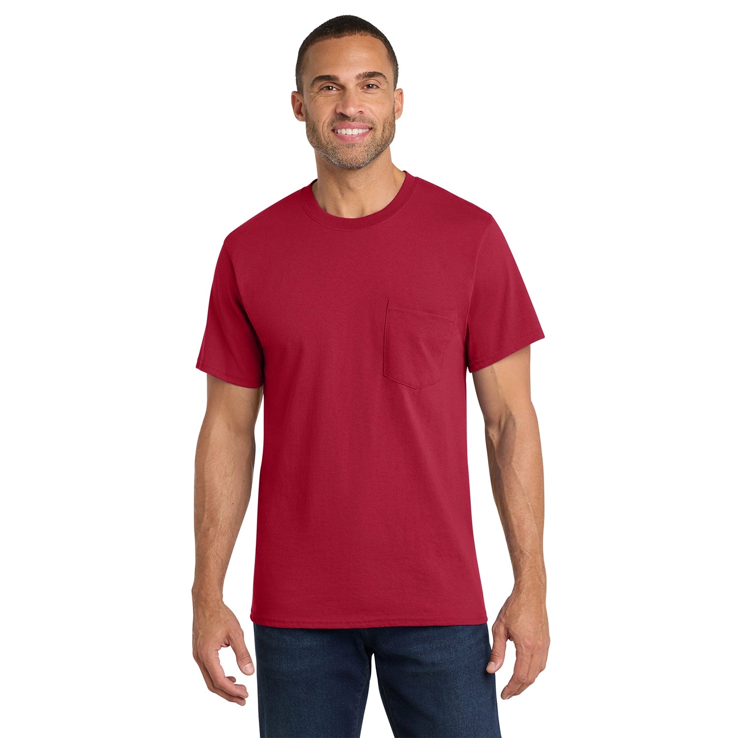 Port & Co Decorated Core Cotton Pocket Tee