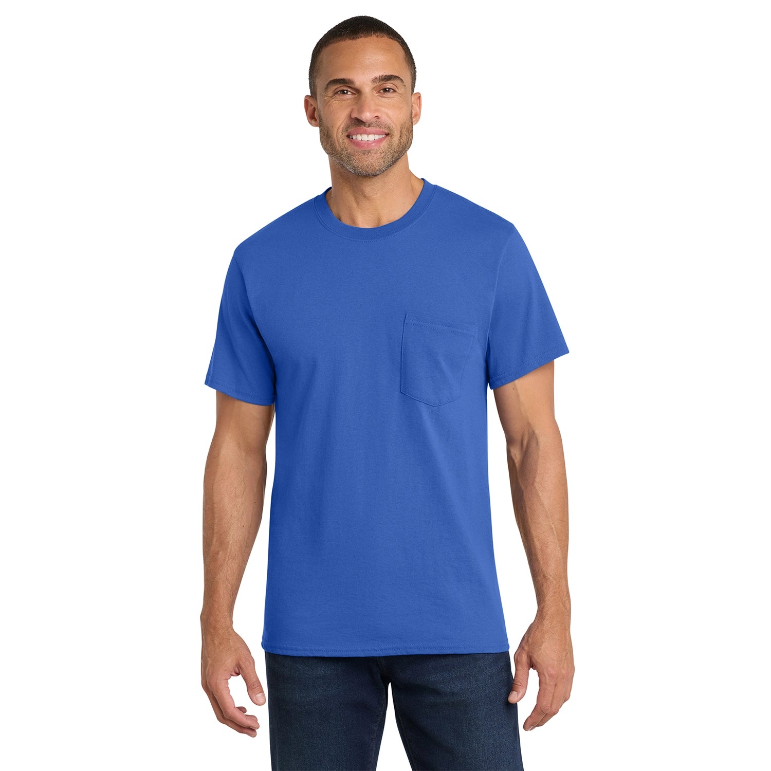 Port & Co Decorated Core Cotton Pocket Tee