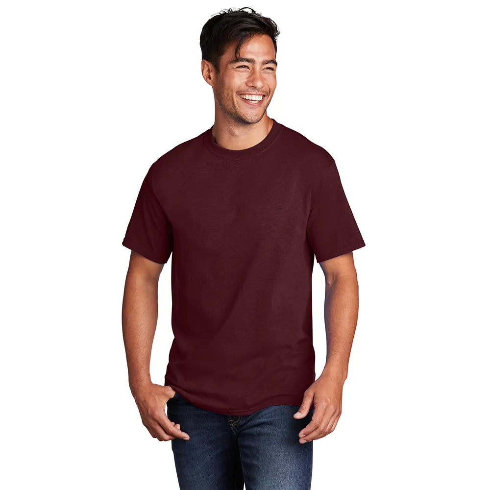 Port & Company Core Cotton Tee Decorated - Athletic Maroon Red