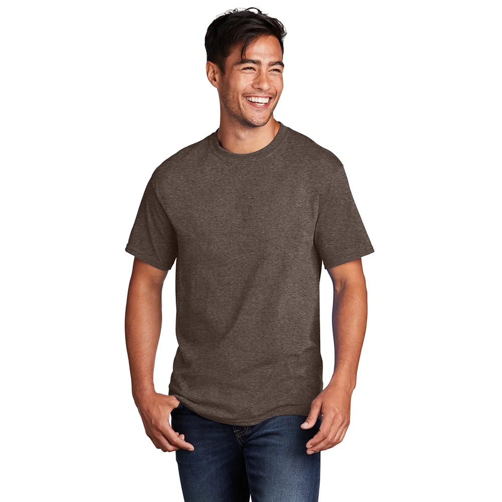 Port & Company Core Cotton Tee Decorated - Heather Dark Chocolate Brown