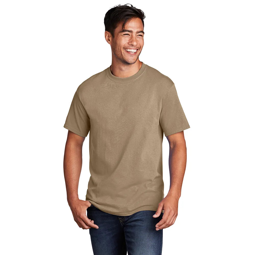 Port & Company Core Cotton Tee Decorated - Sand Brown