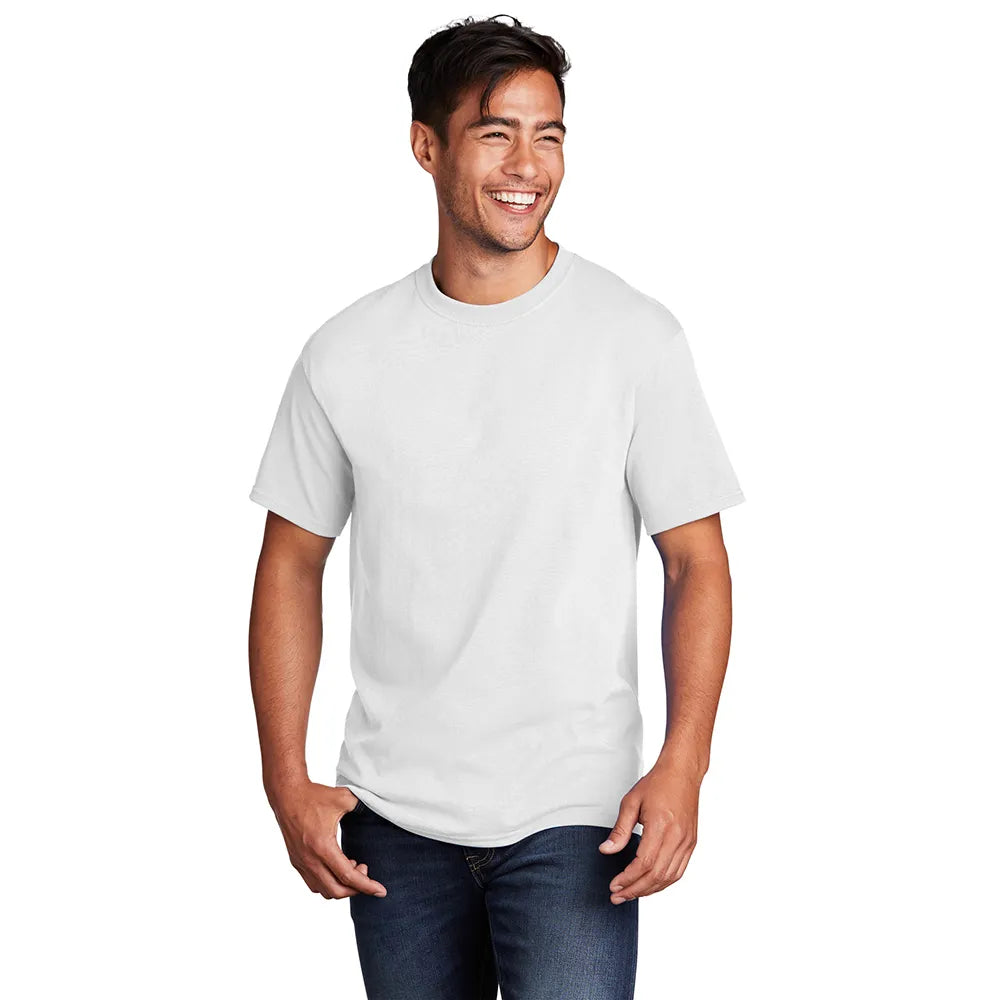 Port & Company Core Cotton Tee Decorated - White