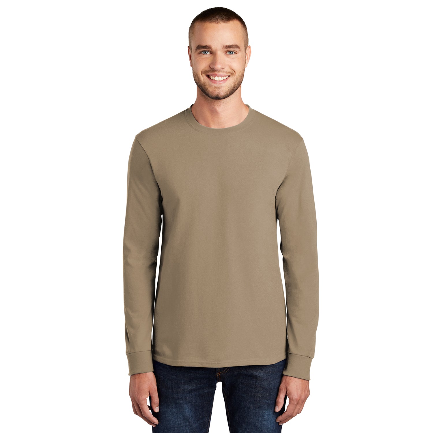 Port & Company Long Sleeve Essential Tee Decorated - Royal Blue