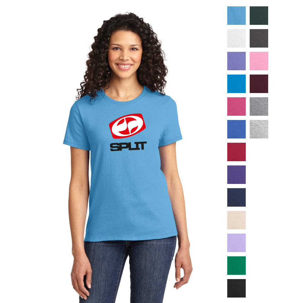 Port & Company Women's Essential Tee Decorated - Aquatic Blue