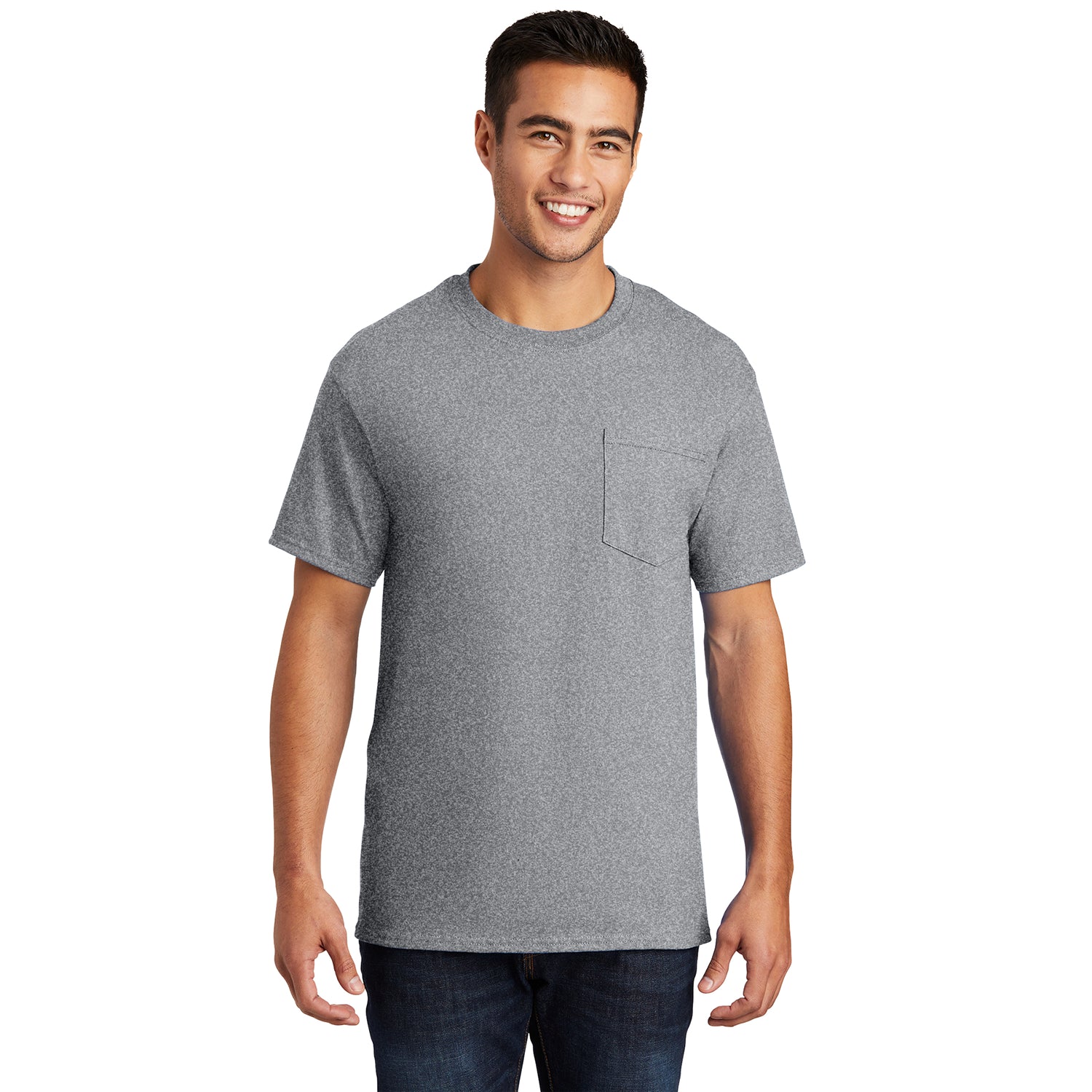 Port & Company Essential Pocket Tee Decorated - Athletic Grey Heather