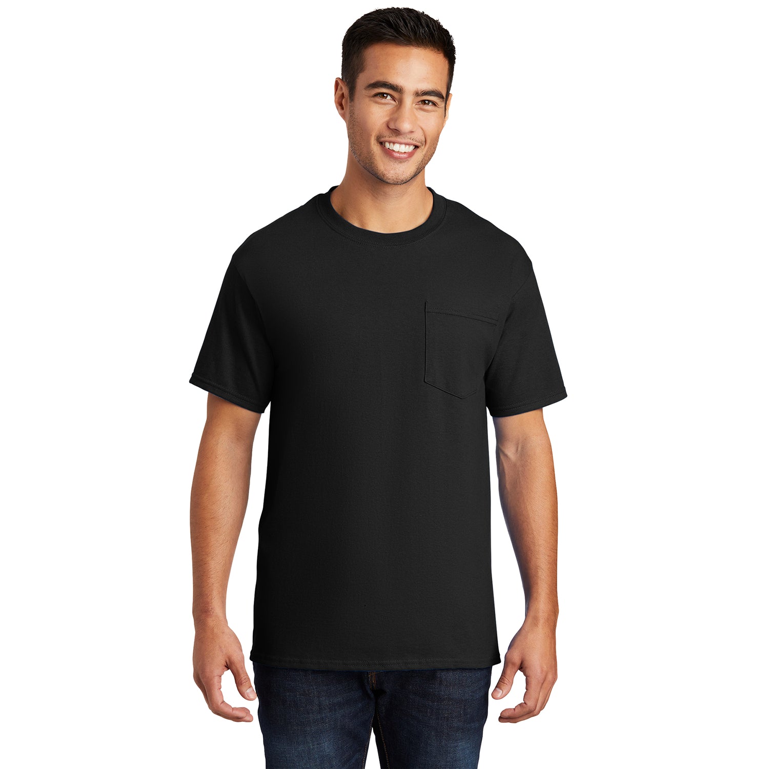 Port & Company Essential Pocket Tee Decorated - Jet Black