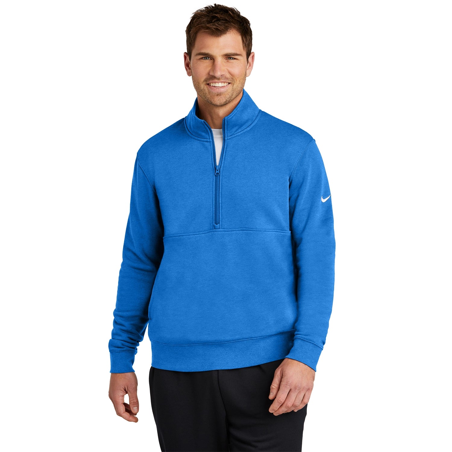Nike Club Fleece Sleeve Swoosh 1/2Zip Embroidered