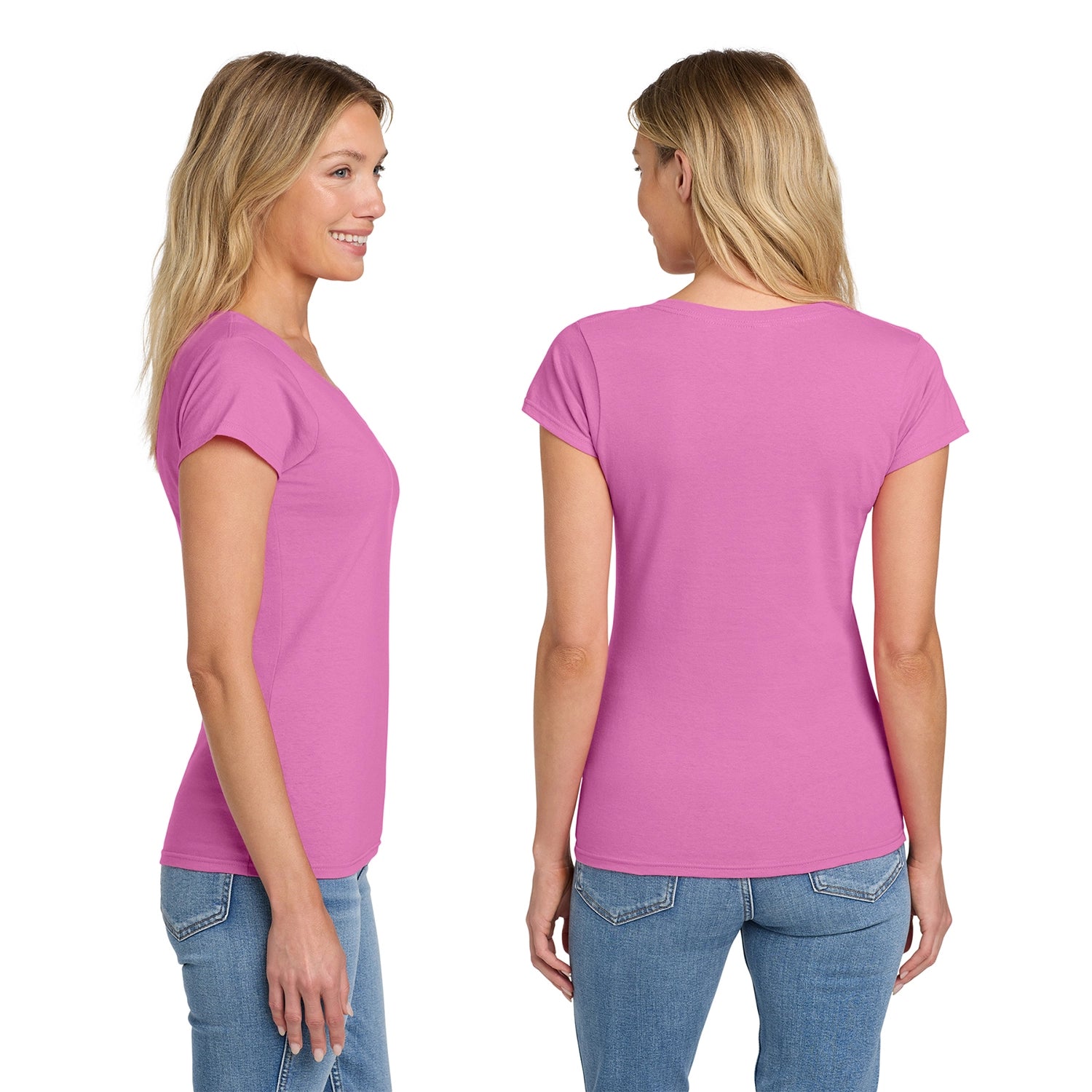 Gildan Decorated Softstyle Women's Fit VNeck TShirt