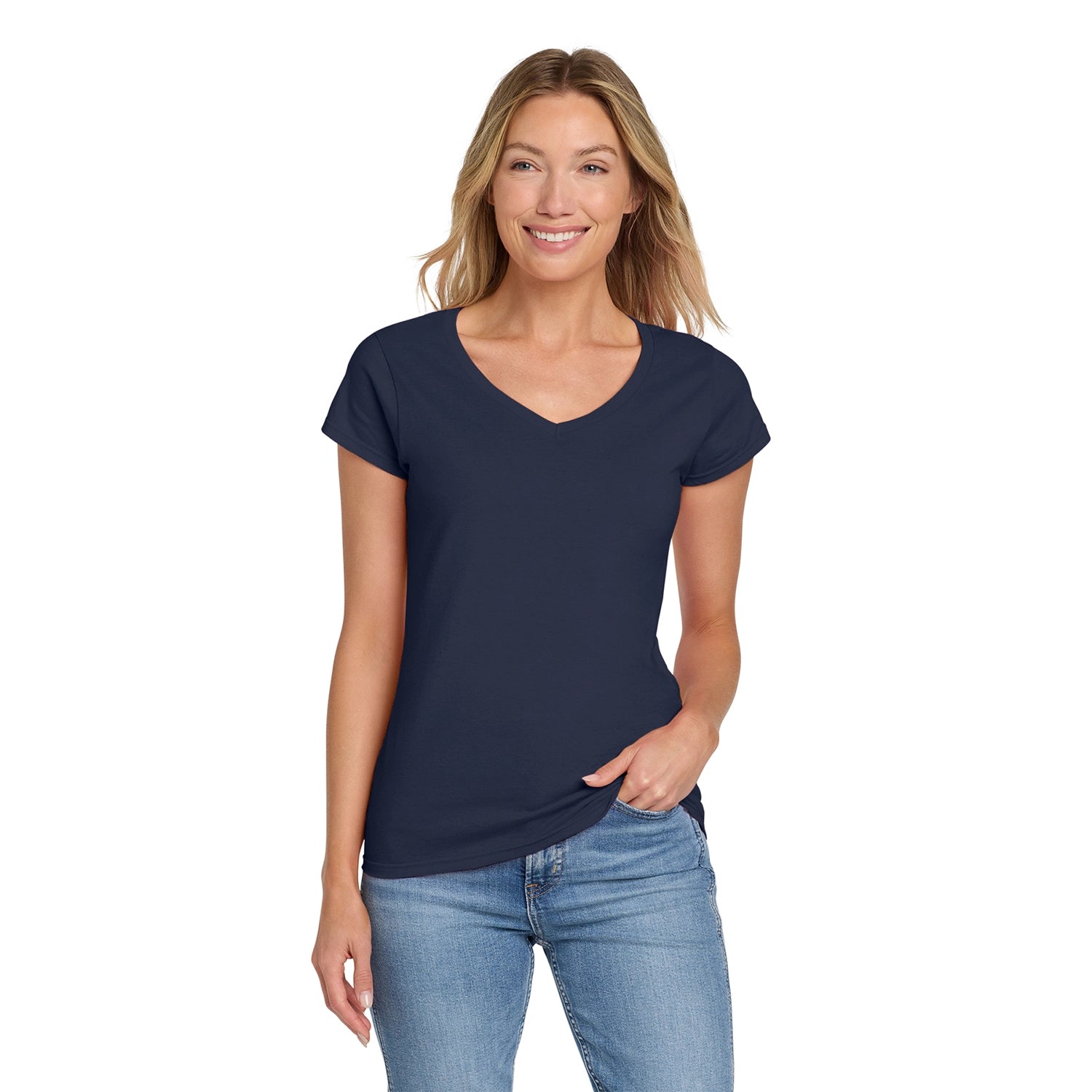 Gildan Decorated Softstyle Women's Fit VNeck TShirt