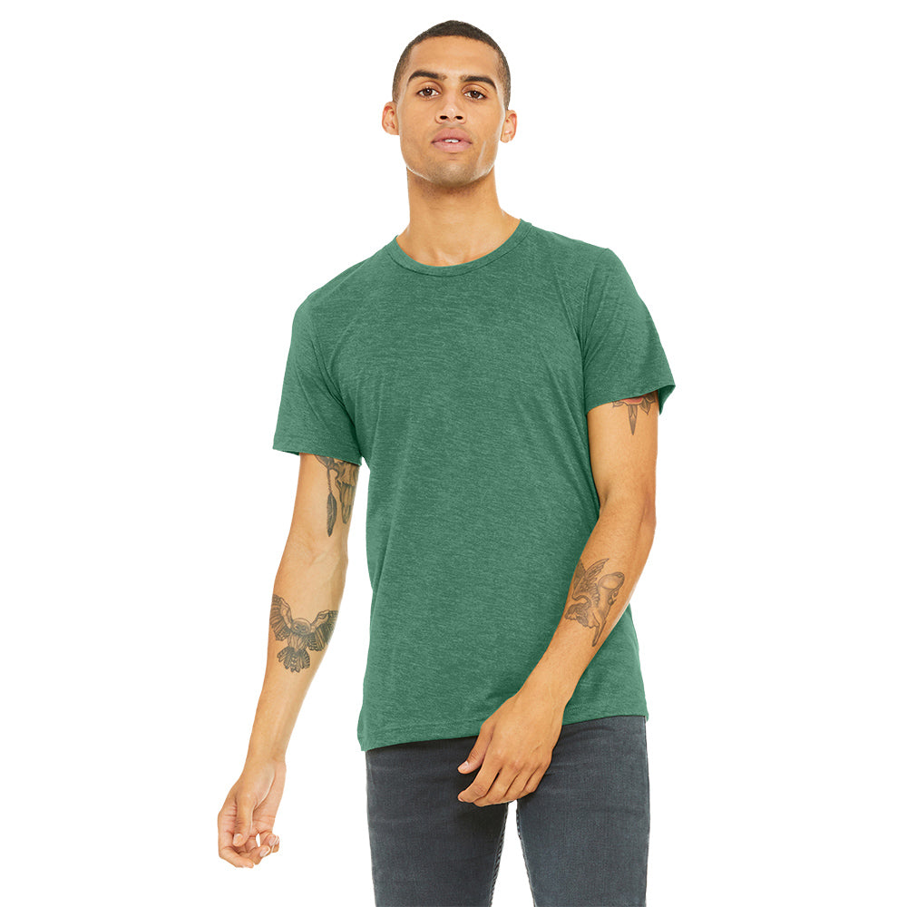 BELLA+CANVAS Unisex Triblend Short Sleeve Tee Decorated - Green Triblend