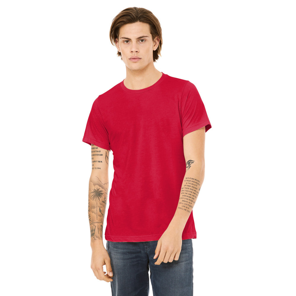 BELLA+CANVAS Unisex Triblend Short Sleeve Tee Decorated - Solid White Triblend