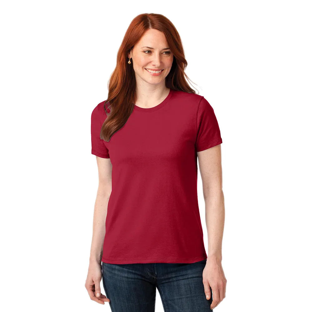 Port & Company Women's Core Blend Tee Decorated - Red