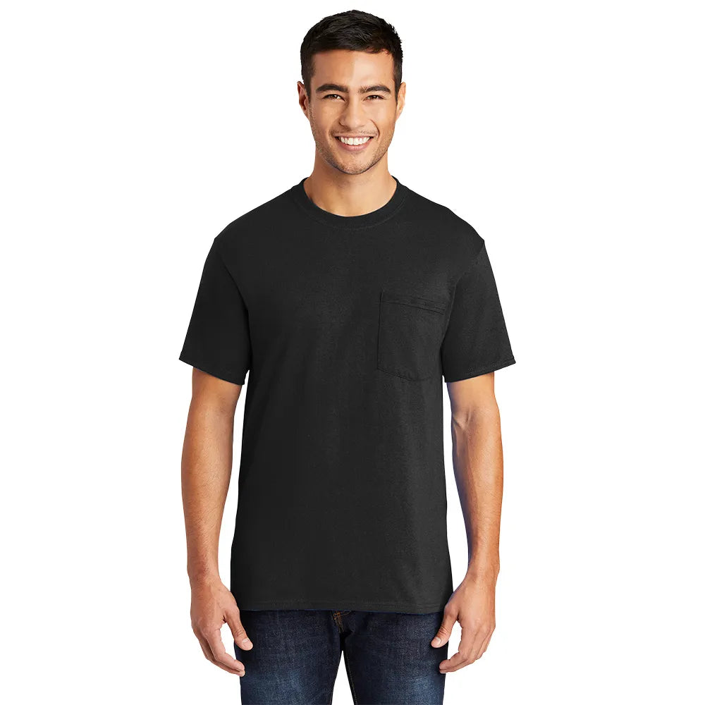 Port & Company Core Blend Pocket Tee Decorated - Jet Black