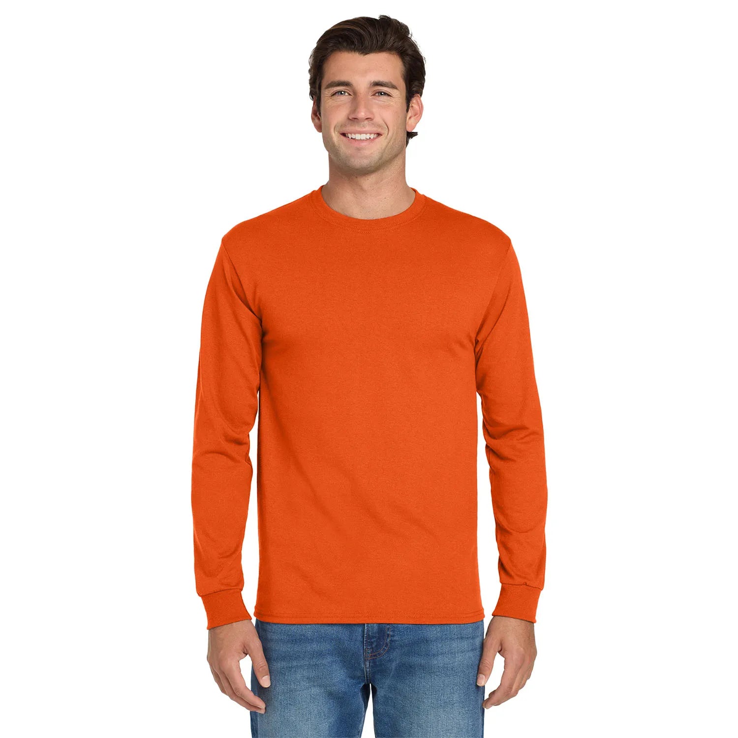 Jerzees Dri-Power 50/50 Cotton/Poly Long Sleeve T-Shirt Decorated - Burnt Orange