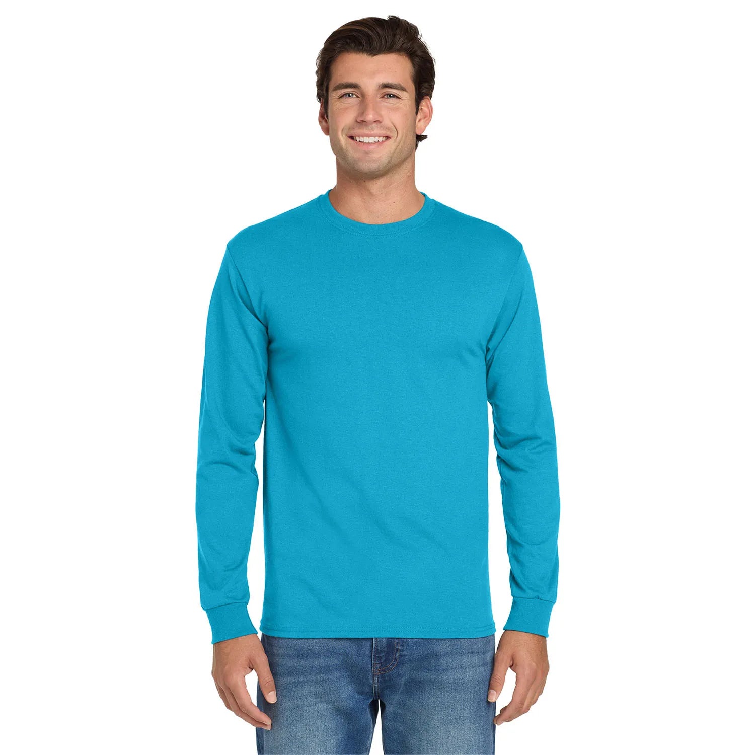 Jerzees Dri-Power 50/50 Cotton/Poly Long Sleeve T-Shirt Decorated - California Blue