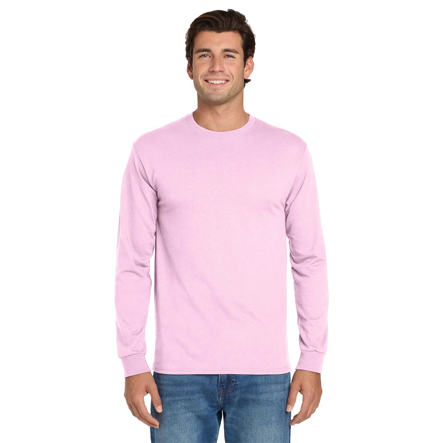 Jerzees Dri-Power 50/50 Cotton/Poly Long Sleeve T-Shirt Decorated - Classic Pink